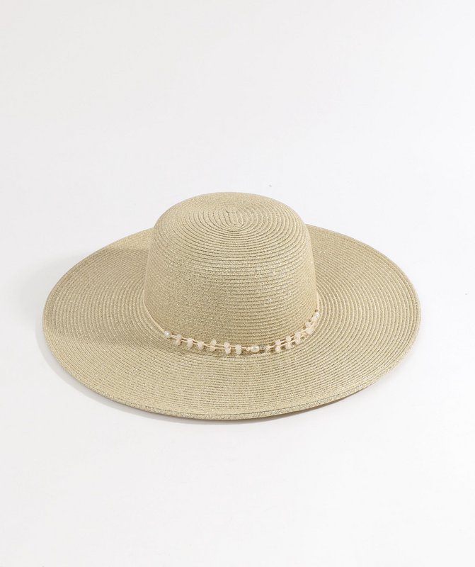 Cappello di paglia a tesa larga decorato Diana