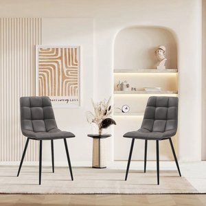 Aoife eetkamerstoelen [set van 2] [kunstsuède]