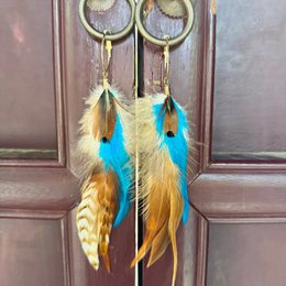 Boucles d'oreilles BOHO avec longues plumes
