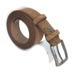 Suede Belt Men Light Brown - Suede Belt Women Light Brown - 3.5 cm Wide
