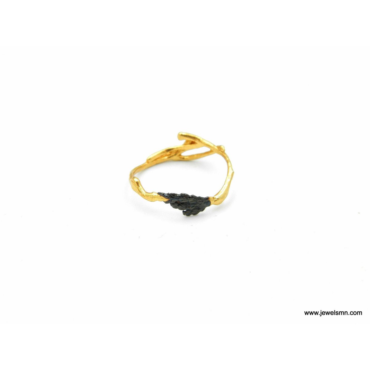 Silver Branch Ring, Jasmine and Juniper Gold-Plated Silver Ring, Leaf Band, Gold and Silver Jewelry, Gift for Her, Birthday Gift for Women