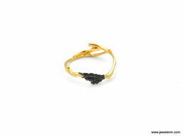 Silver Branch Ring, Jasmine and Juniper Gold-Plated Silver Ring, Leaf Band, Gold and Silver Jewelry, Gift for Her, Birthday Gift for Women