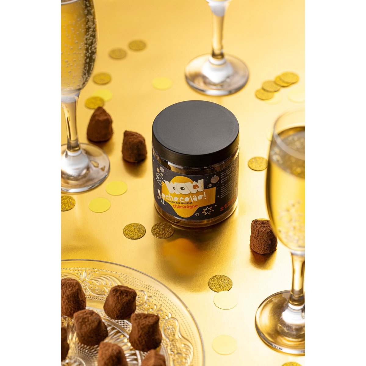 Champagner - Neujahrs-Schokoladentrüffel - Geschenkglas 130g