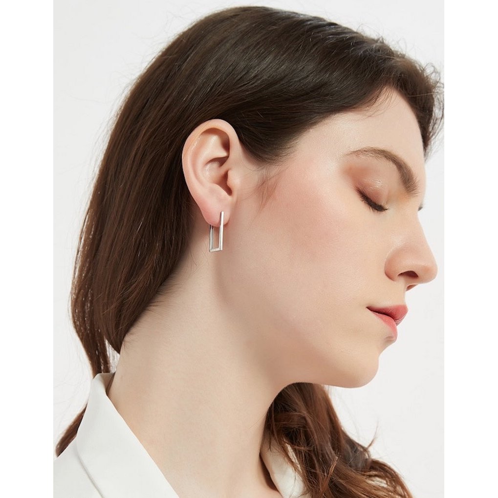 Hoop Square Minimalist Square Hoop Earrings