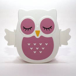 Boite à gouter - Lunchbox hemetique & sans BPA - Chouette Rose