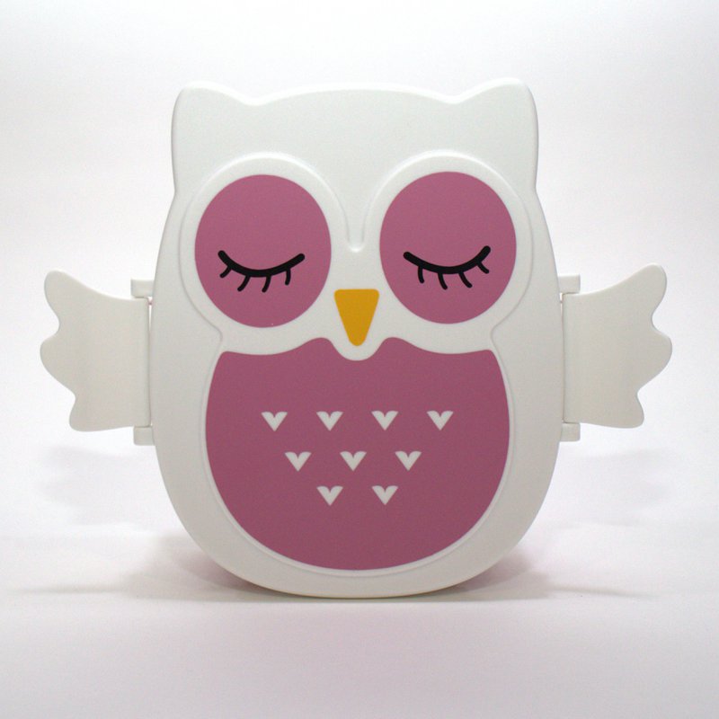 Boite à gouter - Lunchbox hemetique & sans BPA - Chouette Rose