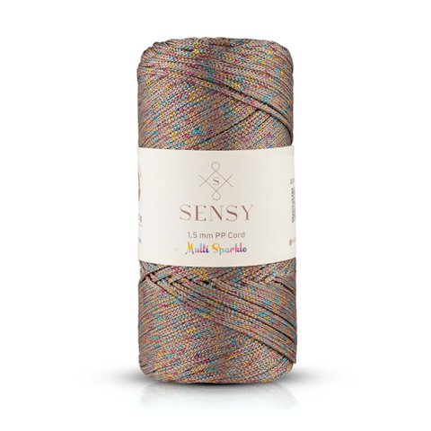 Sensy Premium 1.5mm Multi Sparkle - 164 yards 100% Polyester Macrame Cord