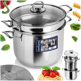 Acciaio a pasta con coperchio di vetro anett 6 l 3 pezzi