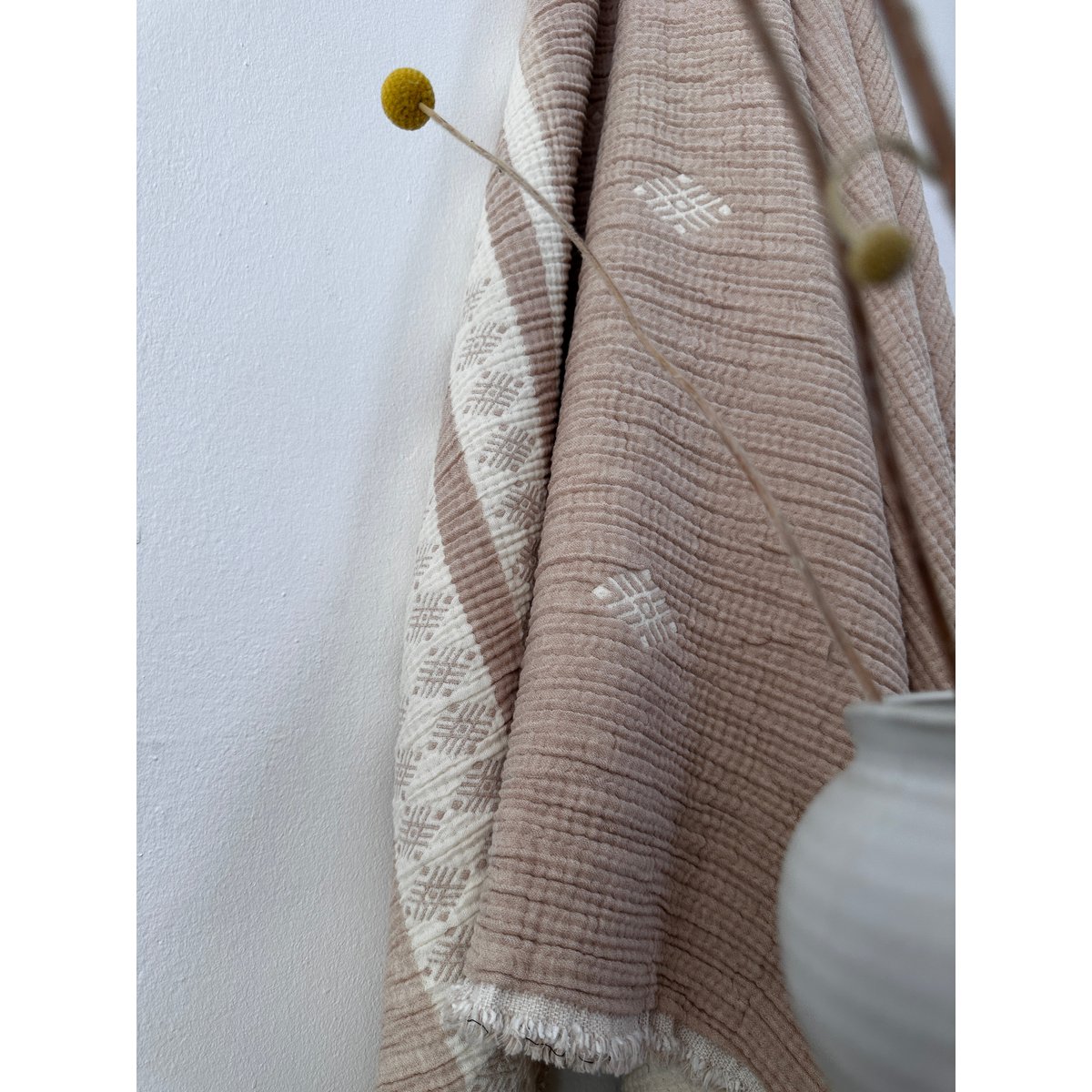 Muslin blanket - beige-white - 2.20 x 2.50 m