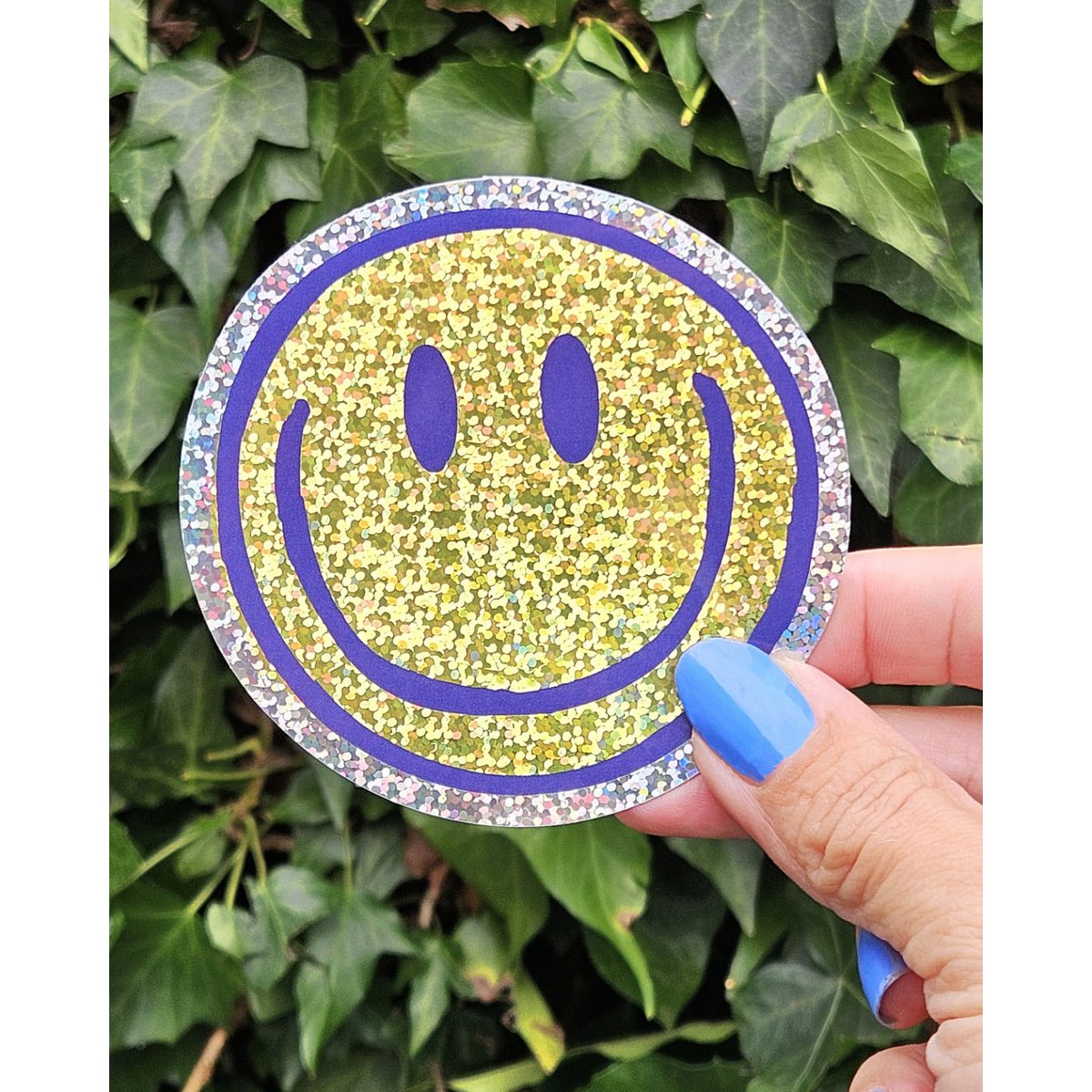 Autocollant pailleté Smiley
