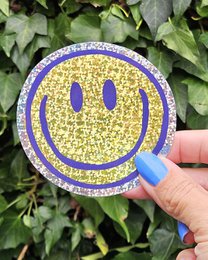 Autocollant pailleté Smiley