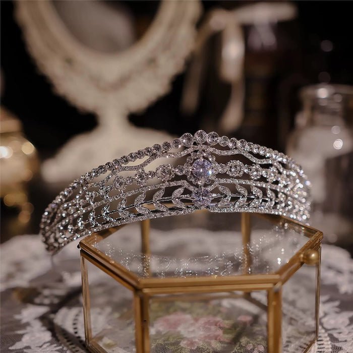 Tiaras de cristal de estilo real de la corona reina