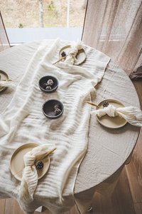 Super Lightweight and Sophisticated Gauze Linen Table Runner