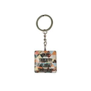 Key ring with text 3.5x3.5x2cm