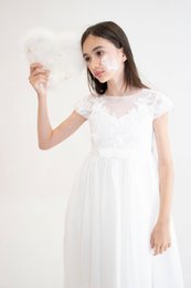 Ceremonial dress JEANNE - White - Size: 130 cm (7/8 years)