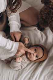 TISU baby bonnet, Caramel