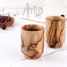 Tazze personalizzate in legno d'ulivo – Tazze da caffè e tè in legno fatte a mano