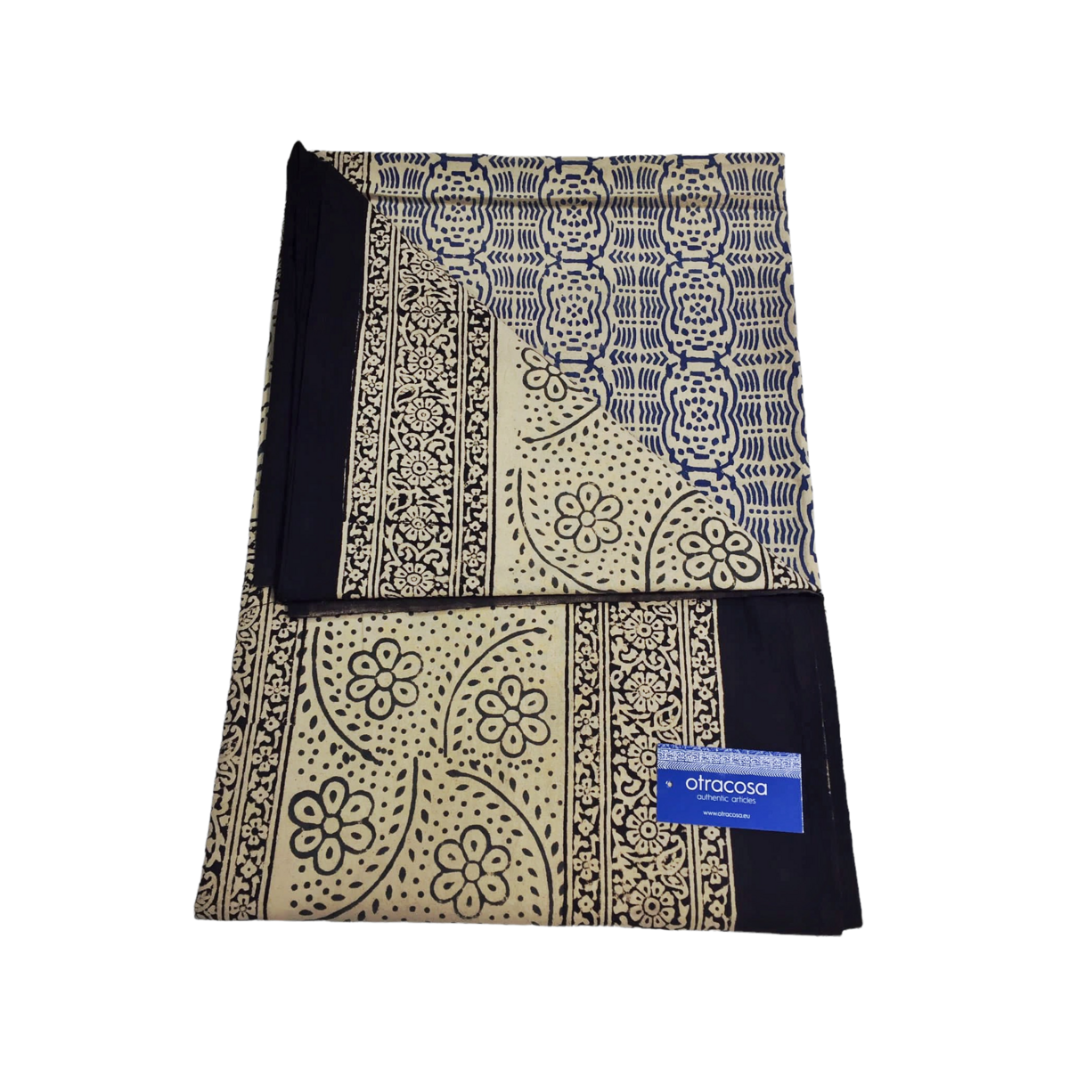 Überwurf Bagru Cotton Small - Otra Cosa - Schwarz/Navy/Ecru - 14