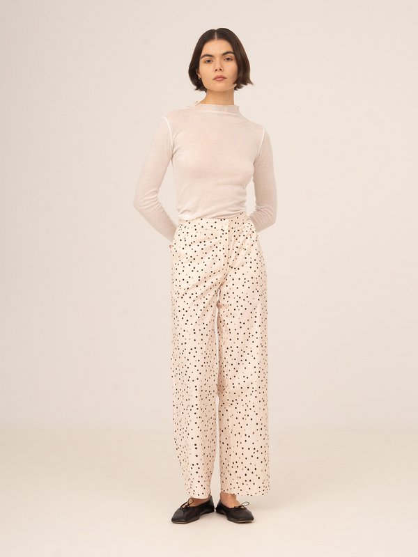 Cream Polka Dot Fuji Pants