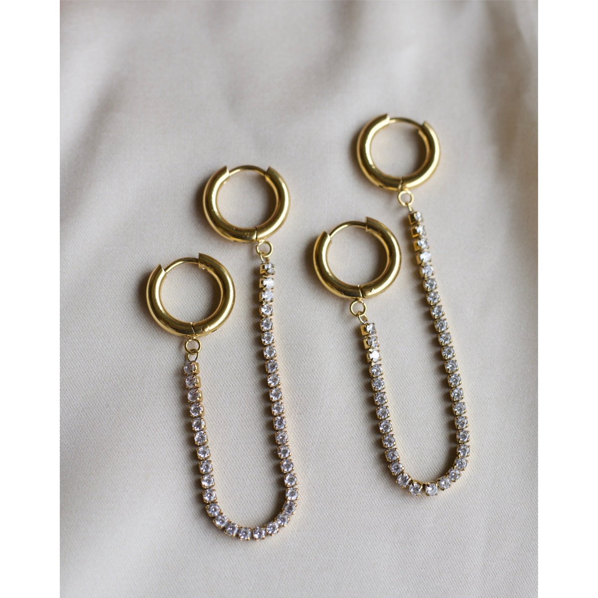 Chesil - Double Piercing Chain Earrings