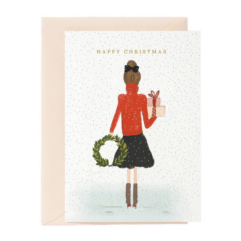 Fille de Noël Carte de vœux