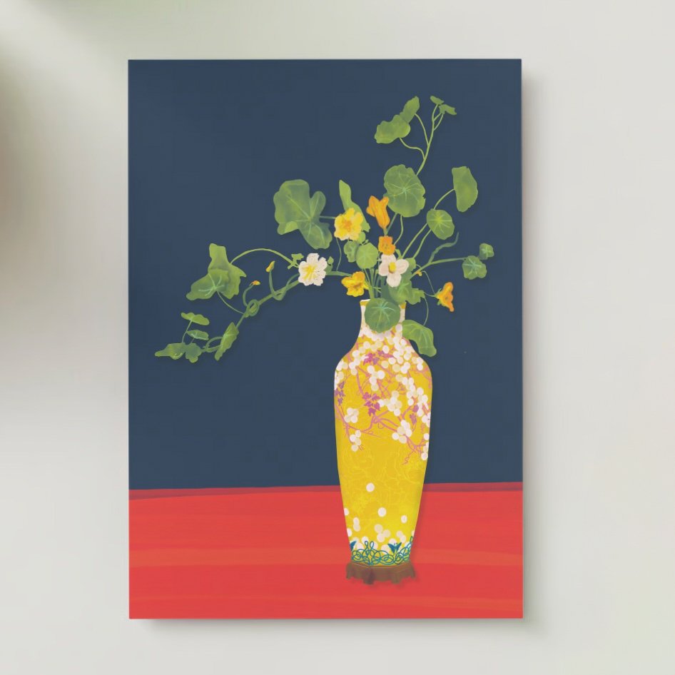 colorful floral greeting cards set -12 pieces - Blank