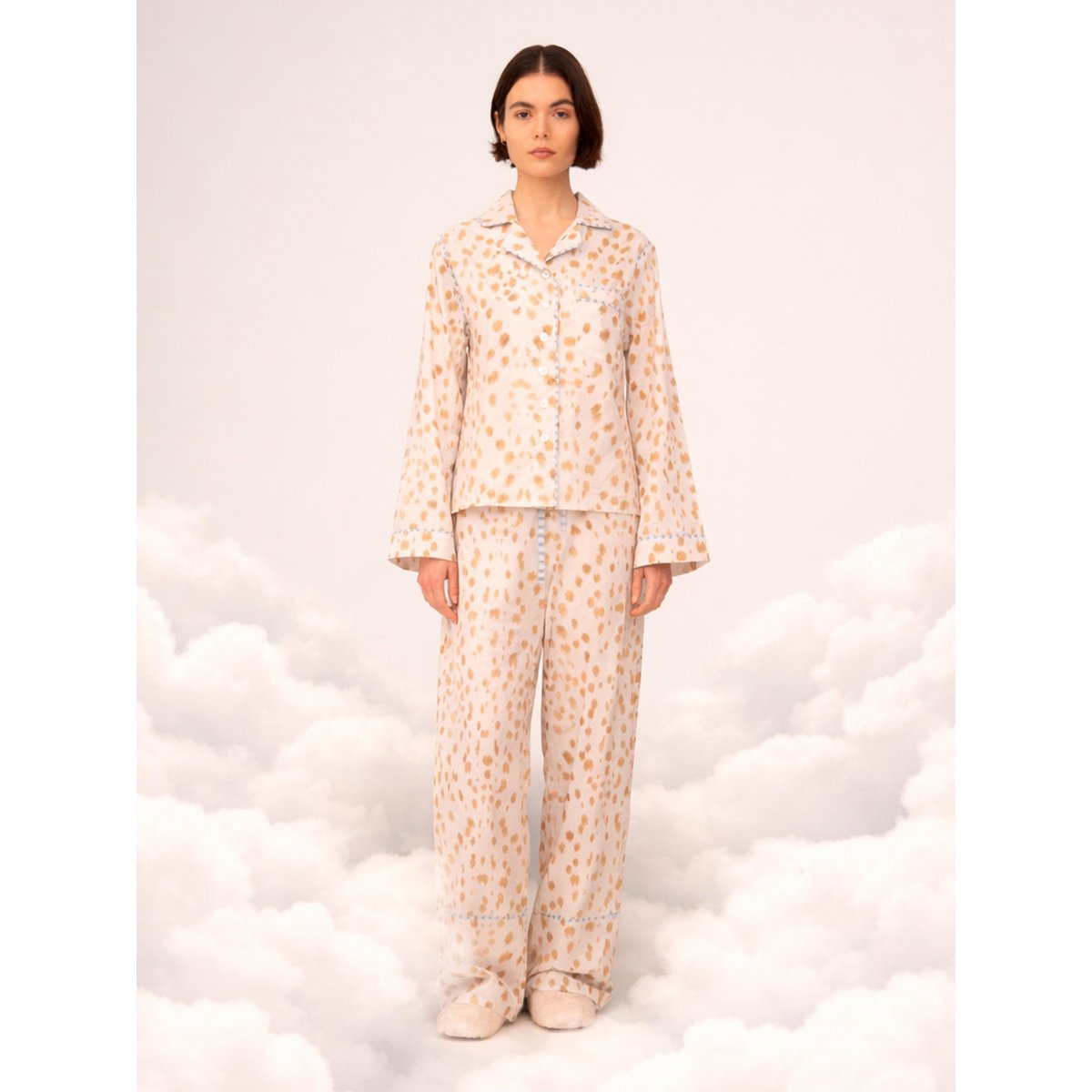 Pantalon de pyjama blanc à imprimé cerf Bambi
