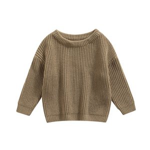Gestrickter Babypullover - Taupe