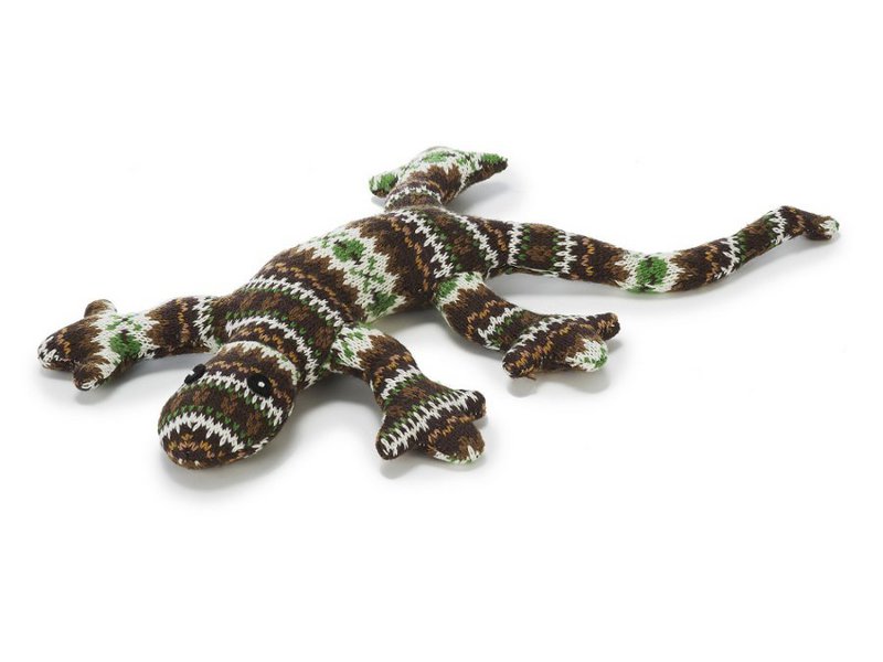 Strikket gecko, 25x37x5cm
