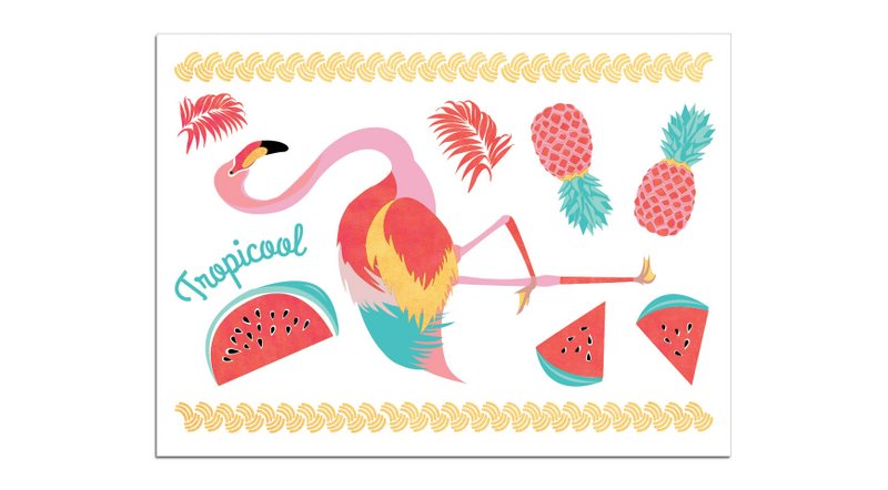 Tymczasowy tatuaż: Mini Flamingo