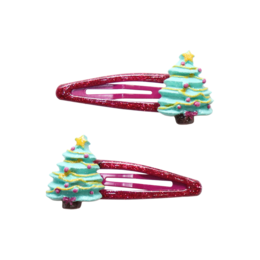 Haarclips met kerstthema - Kerstbomen