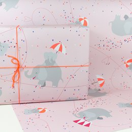 Wrapping paper Circus Elephants