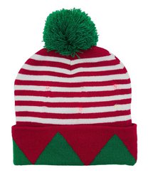 Blinkende Mütze – grün/roter Elfen-Stil