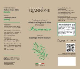 ITALIA | SICILIA | FLAVOURED Extra Virgin Olive Oil | ROSEMARY | 250 ml