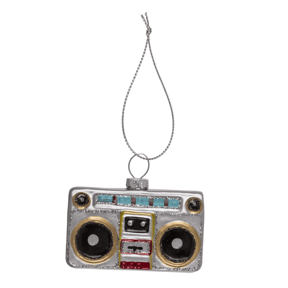 Glass tree decorations, Retro, set of 3, Cassette