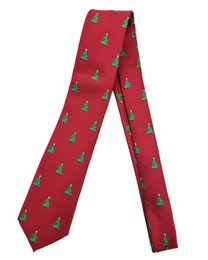Corbata - Burdeos con arboles de navidad con estrellas