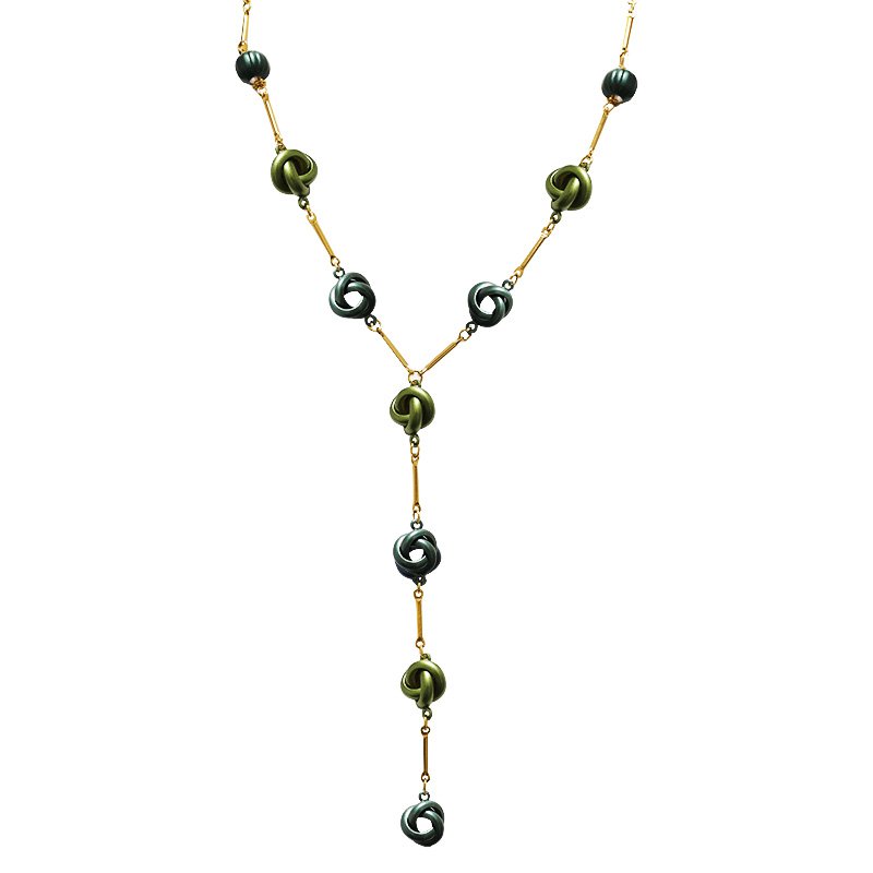 Y-vormige ketting met emaille knopen