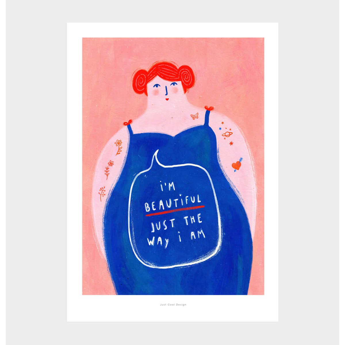 Ich bin schön | Illustration Frauen Kunstdruck