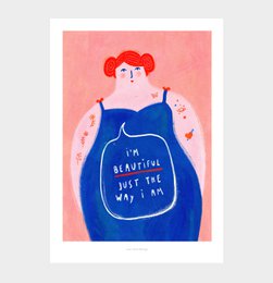 jestem piękna | Ilustracja Kobiety Art Print