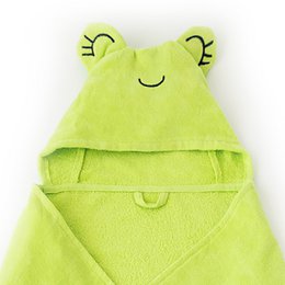 Milk&Moo Cacha Frog 100 % bomuld babybadehåndklæder med hætte, unisex, 27,5 x 47 tommer