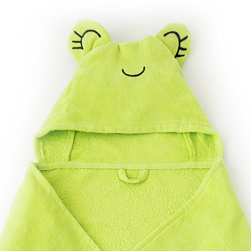 Milk&Moo Cacha Frog 100 % bomuld babybadehåndklæder med hætte, unisex, 27,5 x 47 tommer