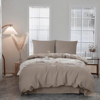Bed linen with waffle structure 3-part: duvet cover 200x200cm + 2x pillow cover 80x80cm