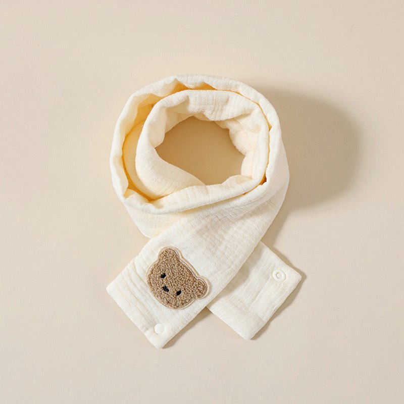 Hydrophilic autumn scarf with bear application - Beige