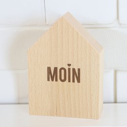 Gran casa decorativa de madera Moin hecha de madera de haya sostenible