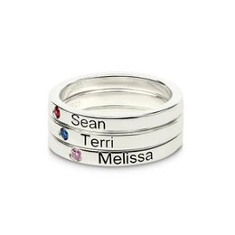 S925 RING LAGERING PAR PERSONALISERET NAVN TILSLUTNING