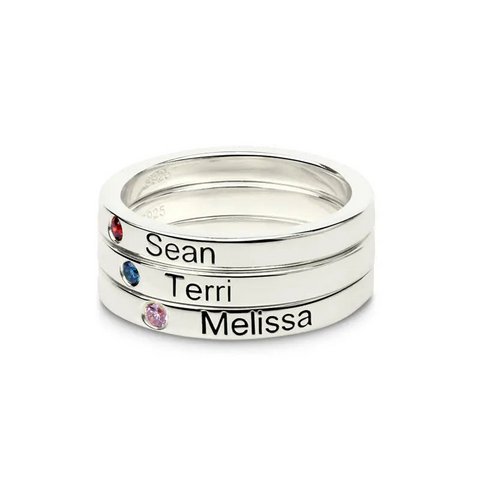 S925 Ring Briefing Paar Personalisierte Namensanpassung