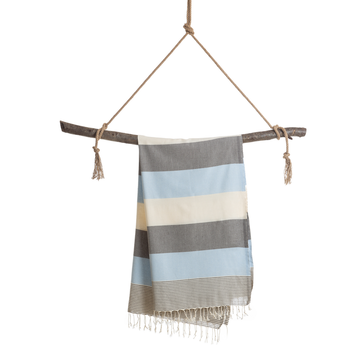 TOWEL TO GO PALERMO Cotton Beach Towel 180x100 cm | Sand Free | Blue / Black | with Gift Box