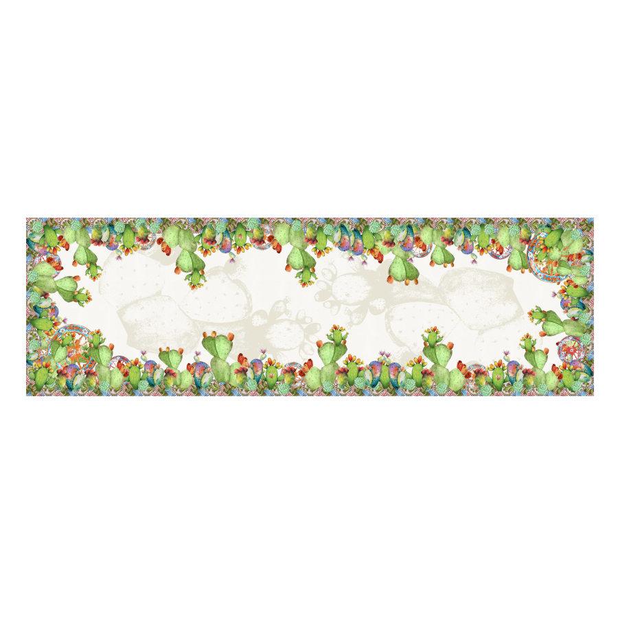 Tapis de passage 45x150cm 100% coton épais - Cactus