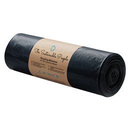 Genbrugte kraftige affaldssække 120l, 100 µm, sort