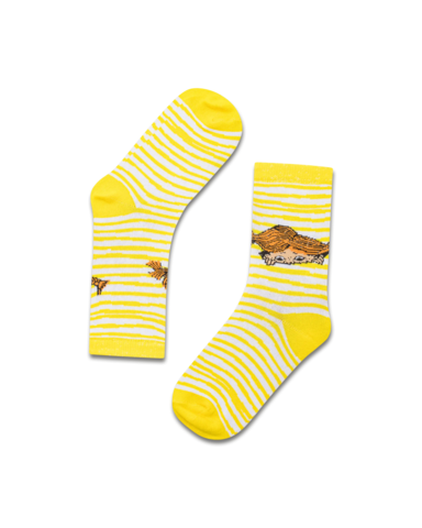 koaa – Pippi Longstocking Stripes – Easy Socks yellow/white